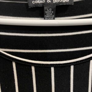 Cable & Gauge Monochrome Striped Blouse